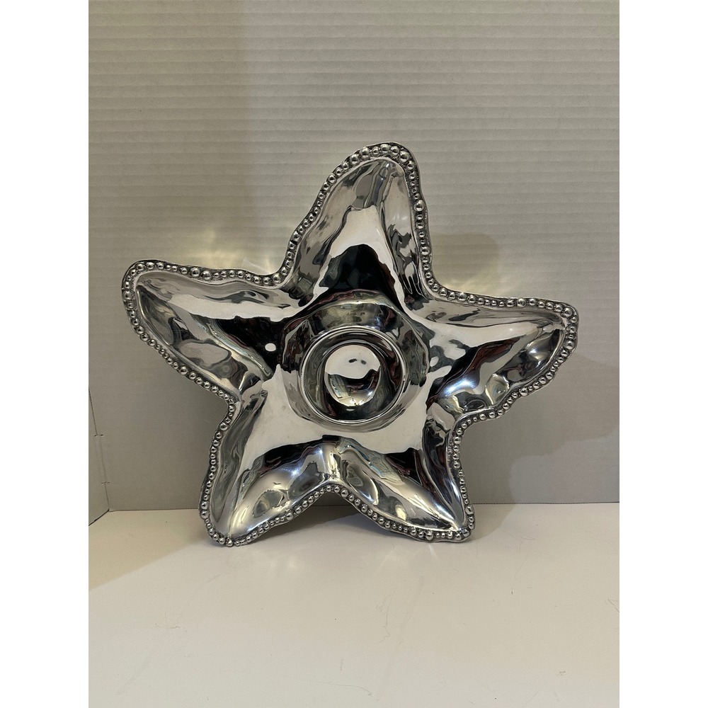Beatriz Ball Handmade Metalware‎ Starfish Chip and Dip Bowl Heavy